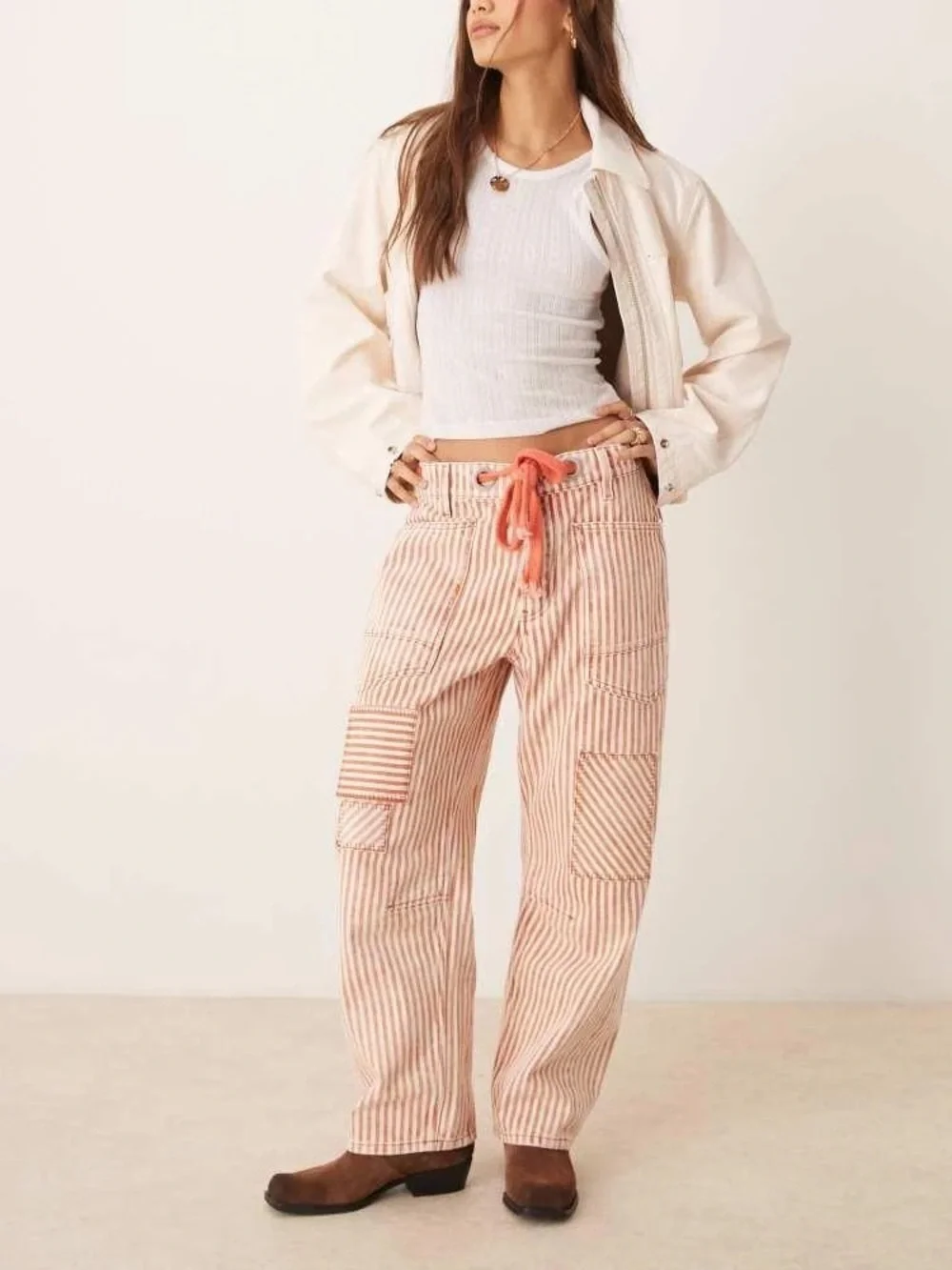 Free People Moxie  striped railroad Pants 28